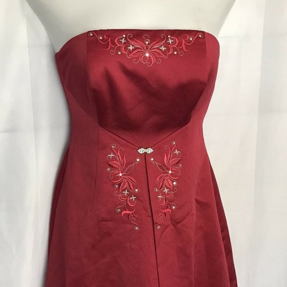 Michaelangelo Formal Dress ~ Long ~ Sz 6 ~ Red - Picture 2 of 8